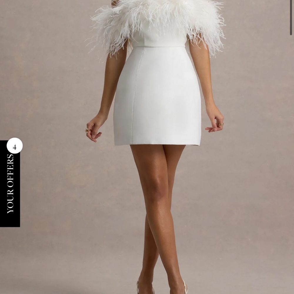Club L London White Bardot Mini Dress